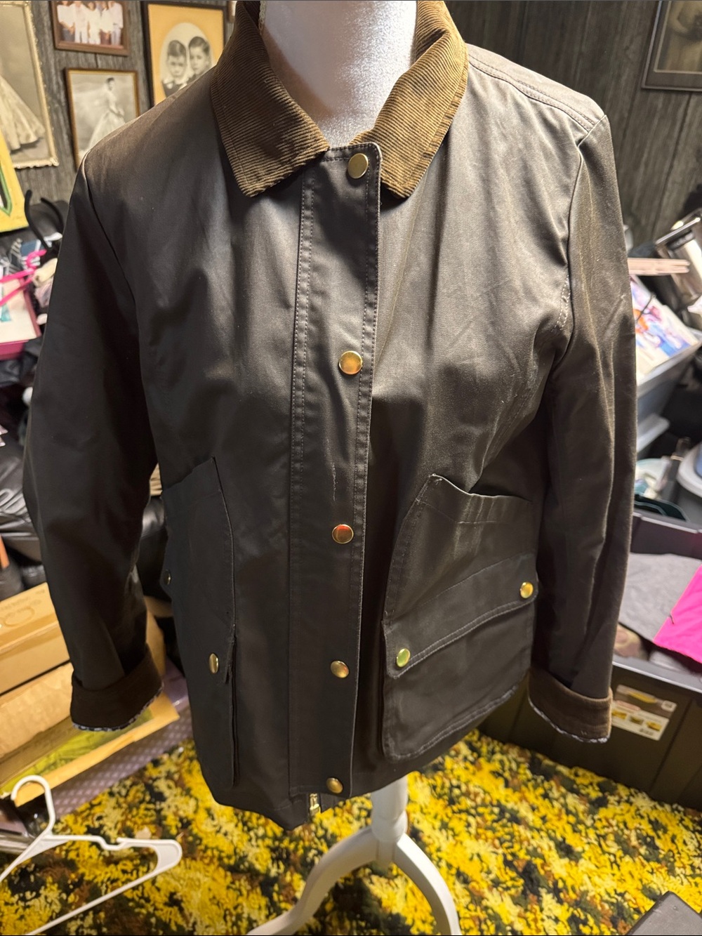 J. Crew Brown Utility Jacket with Corduroy Collar